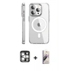 MARSİLYAN™- iPhone 15 Pro Max Kılıf Nova Doku - Siyah Bilvis 3D Mat Cam Ekran Koruyucu + PVD Metal Kamera Lens - GS
