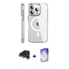MARSİLYAN™- iPhone 15 Pro Max Kılıf Nova Doku - Siyah Bilvis 5in1 3D Magic Cam Ekran Koruyucu + Raze Metal Kamera Lens - GS