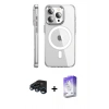 MARSİLYAN™- iPhone 15 Pro Max Kılıf Nova Doku - Siyah Bilvis 5in1 3D Magic Cam Ekran Koruyucu + Raze Metal Kamera Lens - LT