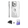 MARSİLYAN™- iPhone 15 Pro Max Kılıf Nova Doku - Siyah Bilvis 5in1 5D Magic Hayalet Cam Ekran Koruyucu + Raze Metal Kamera Lens - GS
