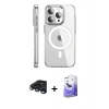 MARSİLYAN™- iPhone 15 Pro Max Kılıf Nova Doku - Siyah Bilvis 5in1 5D Magic Hayalet Cam Ekran Koruyucu + Raze Metal Kamera Lens - LT