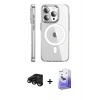 MARSİLYAN™- iPhone 15 Pro Max Kılıf Nova Doku - Siyah Bilvis 5in1 5D Magic Hayalet Cam Ekran Koruyucu + Raze Metal Kamera Lens - SH