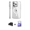 MARSİLYAN™- iPhone 15 Pro Max Kılıf Nova Doku - Siyah Bilvis 5in1 5D Magic Hayalet Cam Ekran Koruyucu + Raze Metal Kamera Lens - TMGI