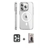 MARSİLYAN™- iPhone 15 Pro Max Kılıf Nova Doku - Siyah Bilvis Hayalet Cam Ekran Koruyucu + Lacivert PVD Metal Kamera Lens