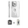 MARSİLYAN™- iPhone 15 Pro Max Kılıf Nova Doku - Siyah Bilvis Hayalet Cam Ekran Koruyucu + PVD Metal Kamera Lens - TU