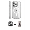 MARSİLYAN™- iPhone 15 Pro Max Kılıf Nova Doku - Siyah Bilvis Hayalet Cam Ekran Koruyucu + PVD Metal Kamera Lens - SH