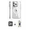 MARSİLYAN™- iPhone 15 Pro Max Kılıf Nova Doku - Siyah Bilvis Hayalet Cam Ekran Koruyucu + PVD Metal Kamera Lens - SH