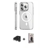 MARSİLYAN™- iPhone 15 Pro Max Kılıf Nova Doku - Siyah Bilvis Hayalet Cam Ekran Koruyucu + Raze Metal Kamera Lens - TMGI