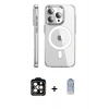MARSİLYAN™- iPhone 15 Pro Max Kılıf Nova Doku - Siyah Joko Magic 5D Cam + PVD Metal Kamera Lens - TU