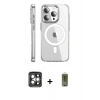 MARSİLYAN™- iPhone 15 Pro Max Kılıf Nova Doku - Siyah Joko Magic 5D Hayalet Cam + PVD Metal Kamera Lens - GI
