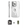 MARSİLYAN™- iPhone 15 Pro Max Kılıf Nova Doku - Siyah Joko Magic 5D Hayalet Cam + PVD Metal Kamera Lens - TU