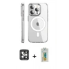MARSİLYAN™- iPhone 15 Pro Max Kılıf Nova Doku - Siyah Polymer Nano Ekran Koruyucu + PVD Metal Kamera Lens - GI