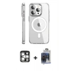 MARSİLYAN™- iPhone 15 Pro Max Kılıf Nova Doku - Siyah Vanessa Magic Cam + PVD Metal Kamera Lens - GS