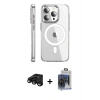 MARSİLYAN™- iPhone 15 Pro Max Kılıf Nova Doku - Siyah Vanessa Magic Cam + Raze Metal Kamera Lens - SH