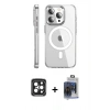 MARSİLYAN™- iPhone 15 Pro Max Kılıf Nova Doku - Siyah Vanessa Magic Cam + Siyah PVD Metal Kamera Lens