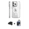 MARSİLYAN™- iPhone 15 Pro Max Kılıf Nova Doku - Siyah Vanessa Magic Cam + Titanyum Gri Raze Metal Kamera Lens