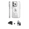 MARSİLYAN™- iPhone 15 Pro Max Kılıf Nova Doku - Siyah Vanessa Magic Hayalet Cam + Raze Metal Kamera Lens - GS