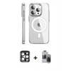 MARSİLYAN™- iPhone 15 Pro Max Kılıf Nova Doku - Siyah Vanessa Magic Hayalet Cam + PVD Metal Kamera Lens - LT