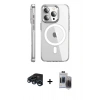 MARSİLYAN™- iPhone 15 Pro Max Kılıf Nova Doku - Siyah Vanessa Magic Hayalet Cam + Raze Metal Kamera Lens - LT