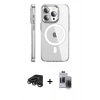 MARSİLYAN™- iPhone 15 Pro Max Kılıf Nova Doku - Siyah Vanessa Magic Hayalet Cam + Raze Metal Kamera Lens - TMGI