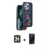MARSİLYAN™- iPhone 15 Pro Max Kılıf Nova Form Koleksiyonu - Siyah 3D Antistatik Hayalet Cam Ekran Koruyucu + PVD Metal Kamera Lens - GI
