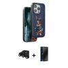 MARSİLYAN™- iPhone 15 Pro Max Kılıf Nova Form Koleksiyonu - Siyah 3D Antistatik Hayalet Cam Ekran Koruyucu + Raze Metal Kamera Lens - SH