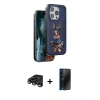 MARSİLYAN™- iPhone 15 Pro Max Kılıf Nova Form Koleksiyonu - Siyah 3D Antistatik Hayalet Cam Ekran Koruyucu + Raze Metal Kamera Lens - TMGI