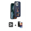 MARSİLYAN™- iPhone 15 Pro Max Kılıf Nova Form Koleksiyonu - Siyah 3D Antistatik Mat Seramik Nano Ekran Koruyucu + PVD Metal Kamera Lens - SH