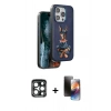 MARSİLYAN™- iPhone 15 Pro Max Kılıf Nova Form Koleksiyonu - Siyah 3D Antistatik Mat Seramik Nano Ekran Koruyucu + PVD Metal Kamera Lens - LT