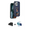 MARSİLYAN™- iPhone 15 Pro Max Kılıf Nova Form Koleksiyonu - Siyah 3D Antistatik Seramik Nano Ekran Koruyucu + Raze Metal Kamera Lens - TMGI