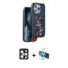 MARSİLYAN™- iPhone 15 Pro Max Kılıf Nova Form Koleksiyonu - Siyah 3D Antistatik Seramik Nano Ekran Koruyucu + PVD Metal Kamera Lens - LT