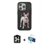 MARSİLYAN™- iPhone 15 Pro Max Kılıf Nova Form Koleksiyonu - Siyah 3D Antistatik Seramik Nano Ekran Koruyucu + PVD Metal Kamera Lens - TU