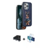 MARSİLYAN™- iPhone 15 Pro Max Kılıf Nova Form Koleksiyonu - Siyah 3D Antistatik Seramik Nano Ekran Koruyucu + Lacivert Raze Metal Kamera Lens