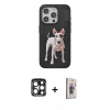 MARSİLYAN™- iPhone 15 Pro Max Kılıf Nova Form Koleksiyonu - Siyah Bilvis 3D Cam Ekran Koruyucu + PVD Metal Kamera Lens - LT