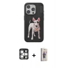 MARSİLYAN™- iPhone 15 Pro Max Kılıf Nova Form Koleksiyonu - Siyah Bilvis 3D Cam Ekran Koruyucu + PVD Metal Kamera Lens - GS