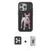 MARSİLYAN™- iPhone 15 Pro Max Kılıf Nova Form Koleksiyonu - Siyah Bilvis 3D Cam Ekran Koruyucu + PVD Metal Kamera Lens - SH