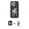 MARSİLYAN™- iPhone 15 Pro Max Kılıf Nova Form Koleksiyonu - Siyah Bilvis 3D Mat Cam Ekran Koruyucu + PVD Metal Kamera Lens - TU