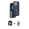 MARSİLYAN™- iPhone 15 Pro Max Kılıf Nova Form Koleksiyonu - Siyah Bilvis 3D Mat Cam Ekran Koruyucu + PVD Metal Kamera Lens - TU