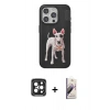 MARSİLYAN™- iPhone 15 Pro Max Kılıf Nova Form Koleksiyonu - Siyah Bilvis 3D Mat Cam Ekran Koruyucu + PVD Metal Kamera Lens - SH