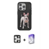 MARSİLYAN™- iPhone 15 Pro Max Kılıf Nova Form Koleksiyonu - Siyah Bilvis 5in1 3D Magic Cam Ekran Koruyucu + PVD Metal Kamera Lens - GS
