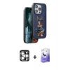 MARSİLYAN™- iPhone 15 Pro Max Kılıf Nova Form Koleksiyonu - Siyah Bilvis 5in1 5D Magic Hayalet Cam Ekran Koruyucu + PVD Metal Kamera Lens - GS