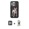 MARSİLYAN™- iPhone 15 Pro Max Kılıf Nova Form Koleksiyonu - Siyah Bilvis Hayalet Cam Ekran Koruyucu + PVD Metal Kamera Lens - GI