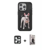 MARSİLYAN™- iPhone 15 Pro Max Kılıf Nova Form Koleksiyonu - Siyah Bilvis Hayalet Cam Ekran Koruyucu + PVD Metal Kamera Lens - LT