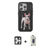 MARSİLYAN™- iPhone 15 Pro Max Kılıf Nova Form Koleksiyonu - Siyah Bilvis Hayalet Cam Ekran Koruyucu + PVD Metal Kamera Lens - GS