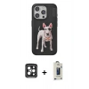 MARSİLYAN™- iPhone 15 Pro Max Kılıf Nova Form Koleksiyonu - Siyah Bilvis Hayalet Cam Ekran Koruyucu + PVD Metal Kamera Lens - SH