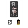 MARSİLYAN™- iPhone 15 Pro Max Kılıf Nova Form Koleksiyonu - Siyah Buffer Cam Ekran Koruyucu + PVD Metal Kamera Lens - GS