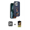 MARSİLYAN™- iPhone 15 Pro Max Kılıf Nova Form Koleksiyonu - Siyah Buffer Cam Ekran Koruyucu + PVD Metal Kamera Lens - SH
