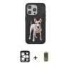 MARSİLYAN™- iPhone 15 Pro Max Kılıf Nova Form Koleksiyonu - Siyah Joko Magic 5D Hayalet Cam + Gümüş PVD Metal Kamera Lens