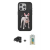 MARSİLYAN™- iPhone 15 Pro Max Kılıf Nova Form Koleksiyonu - Siyah Polymer Nano Ekran Koruyucu + Raze Metal Kamera Lens - GS