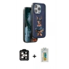 MARSİLYAN™- iPhone 15 Pro Max Kılıf Nova Form Koleksiyonu - Siyah Polymer Nano Ekran Koruyucu + PVD Metal Kamera Lens - TU